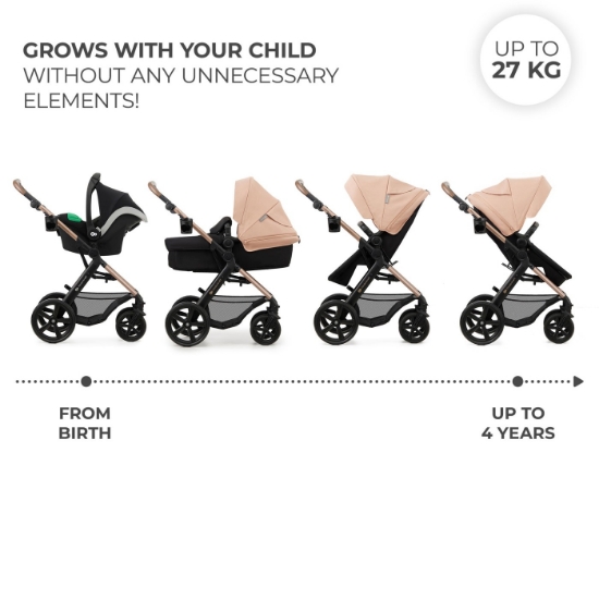 Imagine Carucior Kinderkraft MOOV 2 EVA 4 în 1 Sand Beige 