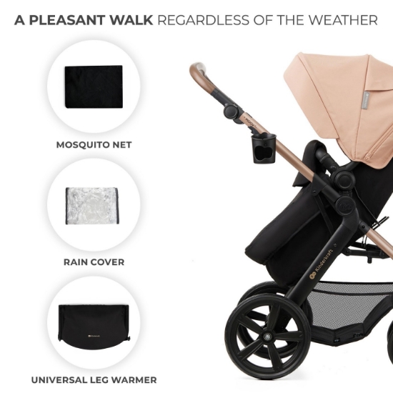 Imagine Carucior Kinderkraft MOOV 2 EVA 4 în 1 Sand Beige 