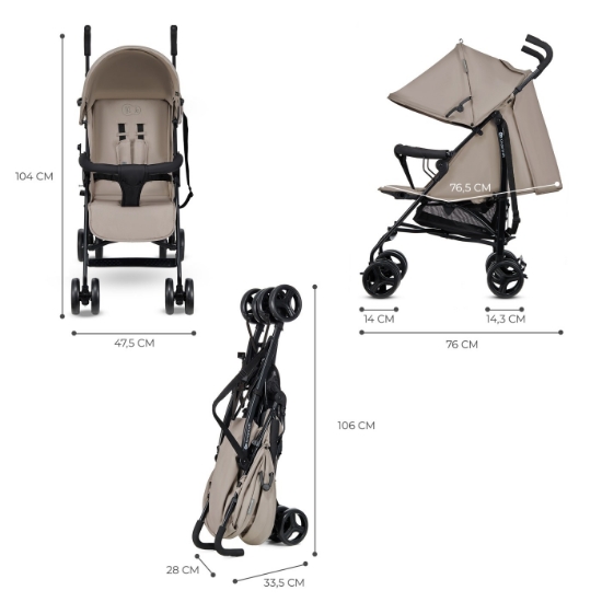 Imagine Cărucior sport Kinderkraft TIK, tip umbrelă, Stone Beige