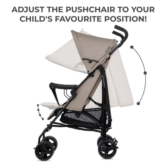 Imagine Cărucior sport Kinderkraft TIK, tip umbrelă, Stone Beige