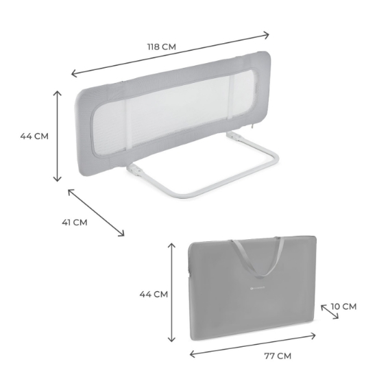 Imagine Barieră de pat Kinderkraft Guard & Dream Light Grey