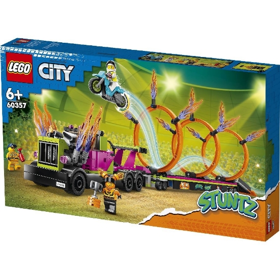 Imagine Lego City Camion de cascadorie și provocarea cercurilor de foc 60357