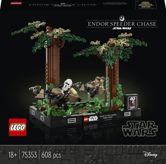 Imagine LEGO STAR WARS DIORAMA DE URMARIRE CU SPEEDERUL PE ENDOR 75353