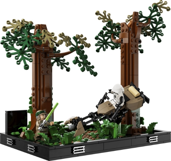 Imagine Lego Star Wars Diorama de urmărire cu speederul pe Endor 75353