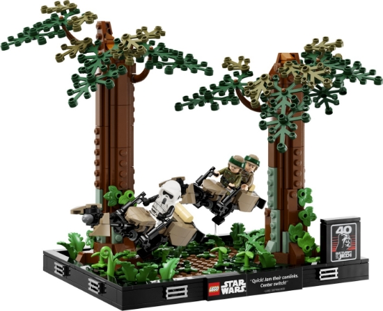 Imagine Lego Star Wars Diorama de urmărire cu speederul pe Endor 75353