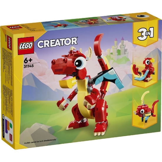 Imagine LEGO CREATOR 3IN1 DRAGON ROSU 31145