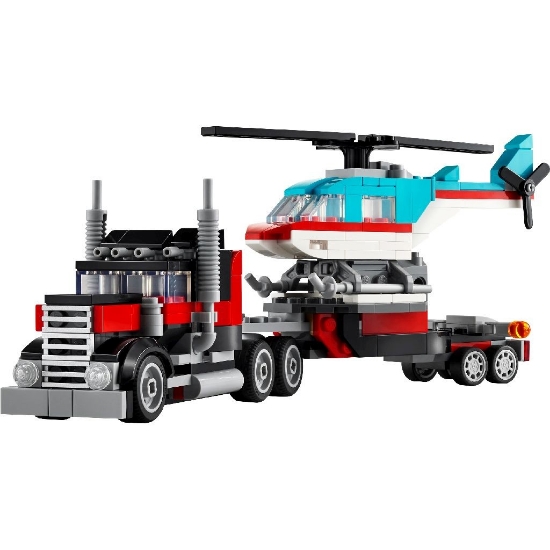 Imagine Lego Creator 3în1 Camionetă platformă cu elicopter 31146