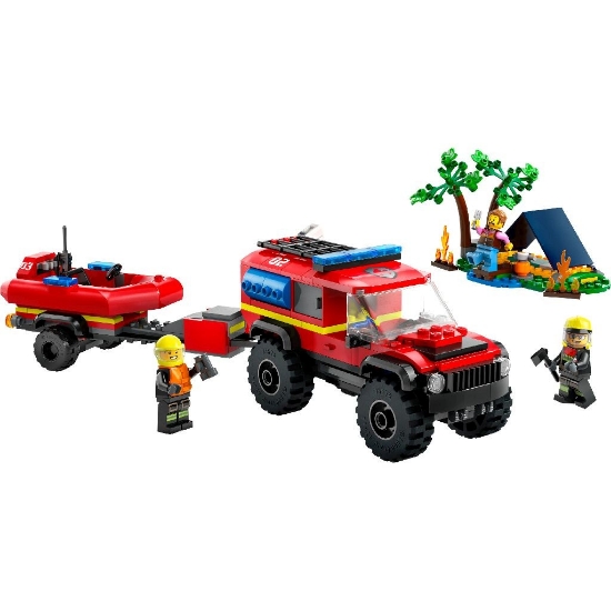 Imagine Lego City Camion 4x4 și barcă de pompieri 60412
