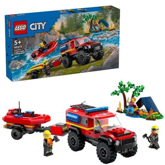 Imagine Lego City Camion 4x4 și barcă de pompieri 60412