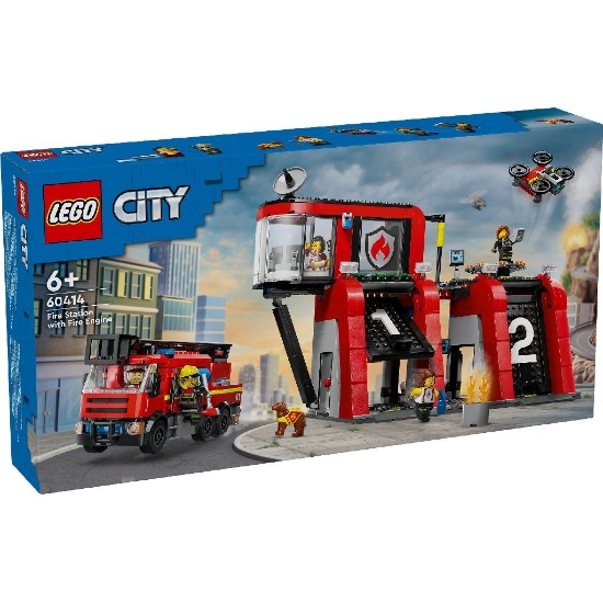 Imagine LEGO CITY STATIE SI CAMION DE POMPIERI 60414