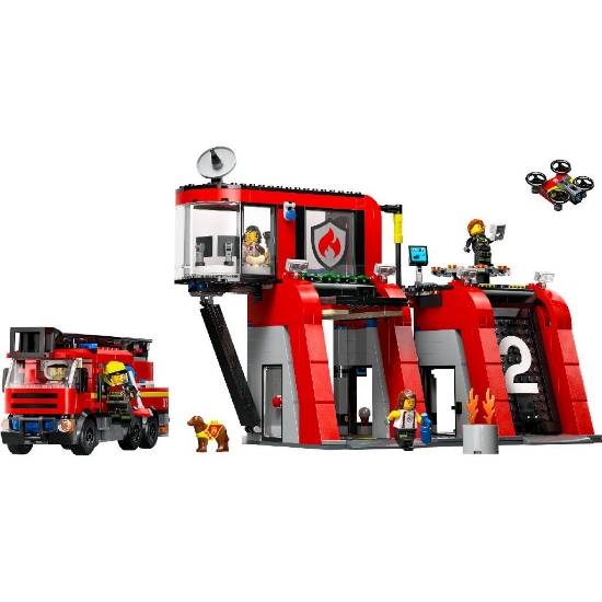 Imagine Lego City Stație și Camion de Pompieri 60414