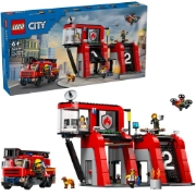 Imagine LEGO CITY STATIE SI CAMION DE POMPIERI 60414