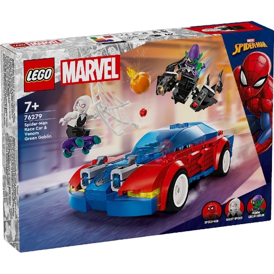 Imagine LEGO SUPER HEROES MASINA DE CURSE A OMULUI PAIANJEN SI VENOM GREEN GOBLIN 76279