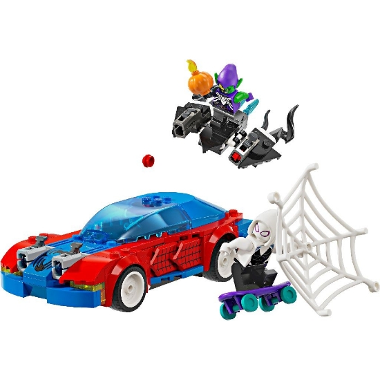 Imagine Lego Super Heroes Mașina de curse a Omului Păianjen și Venom Green Goblin 76279