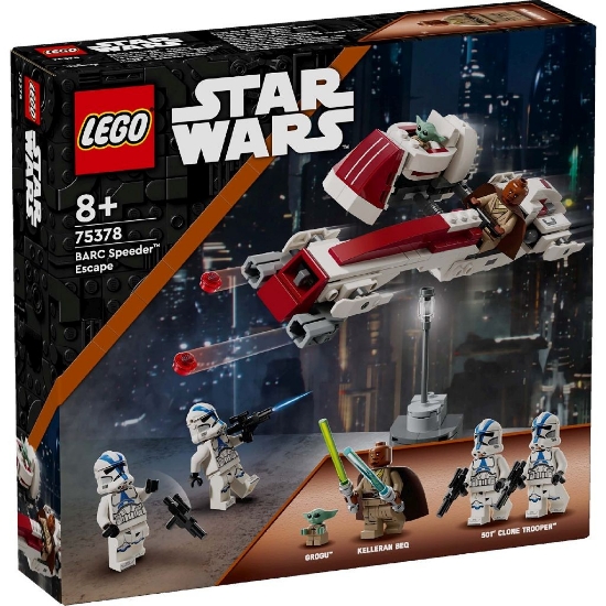 Imagine LEGO STAR WARS EVADARE PE MOTOCICLETA DE VITEZA BARC 75378
