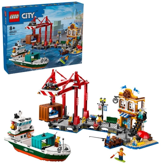 Imagine Lego City Port și navă de transport marfă 60422