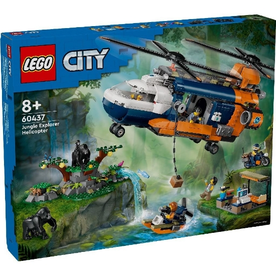 Imagine LEGO CITY ELICOPTERUL UNUI EXPLORATOR AL JUNGLEI LA TABARA DE BAZA 60437