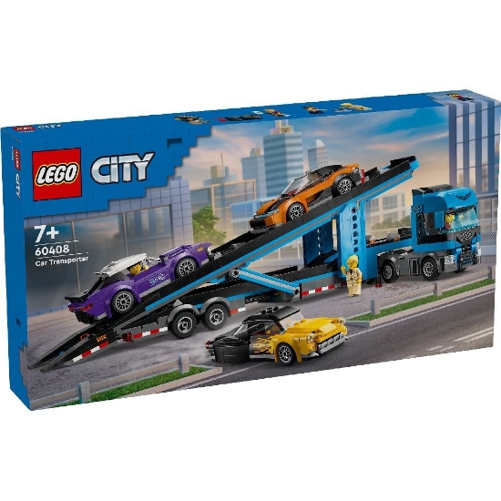 Imagine LEGO CITY CAMION TRANSPORTOR DE MASINI SPORT 60408