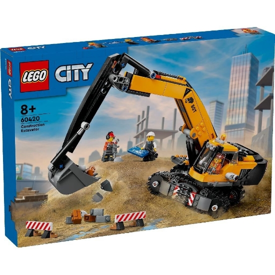 Imagine Lego City Excavator galben de construcții 60420