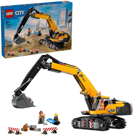 Imagine Lego City Excavator galben de construcții 60420