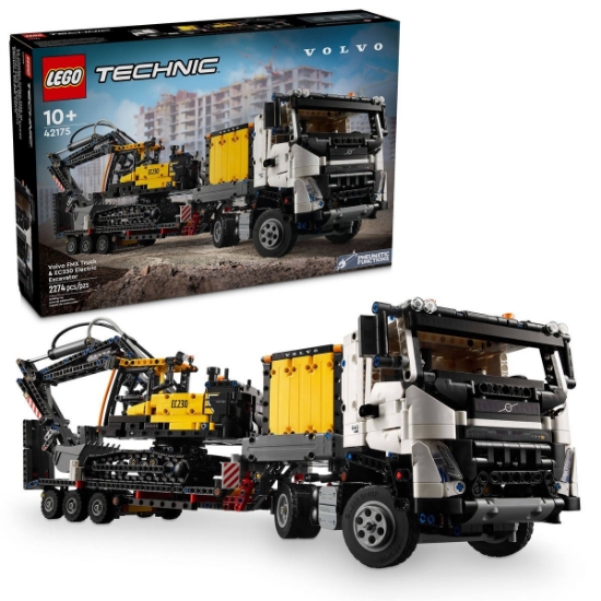 Imagine Lego Technic Camionul FMX și excavatorul electric EC230 de la Volvo 42175