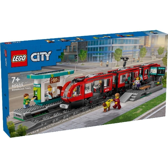 Imagine LEGO CITY TRAINS STATIE SI TRAMVAI IN CENTRUL ORASULUI 60423 