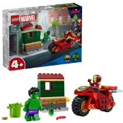 Imagine LEGO MARVEL IRON MAN CU MOTOCICLETA SI HULK 76287