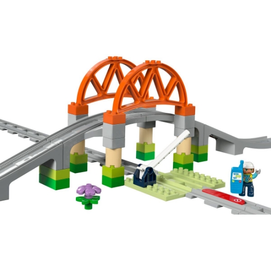 Imagine LEGO DUPLO Set de extindere pod cu șine de cale ferată 10426