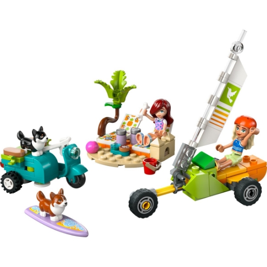 Imagine Lego Friends aventuri cu căței la surfing și pe scuter 42641