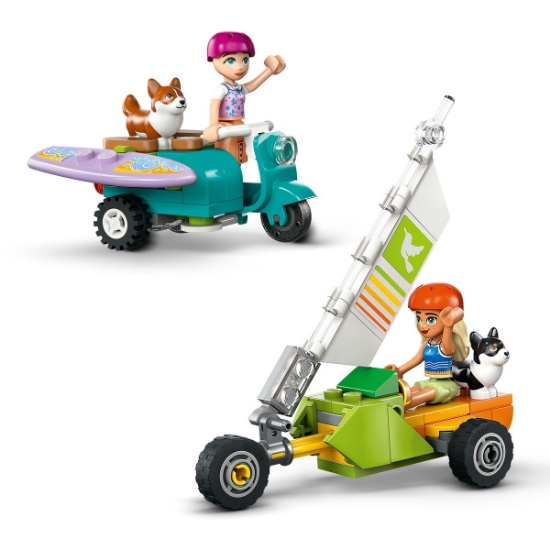Imagine Lego Friends aventuri cu căței la surfing și pe scuter 42641