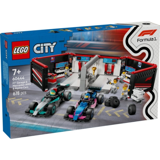 Imagine LEGO CITY GARAJ F1 SI MASINI MERCEDES-AMG SI ALPINE 60444