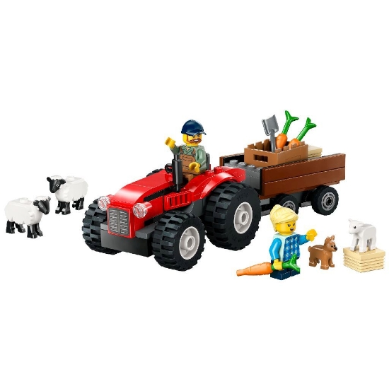 Imagine Lego City Tractor de Fermă Roșu cu Remorcă și Oi 60461