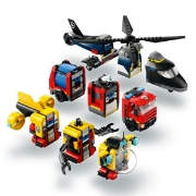 Imagine LEGO CITY ELICOPTER, CAMION DE POMPIERI SI SUBMARIN REMIXATE 60462