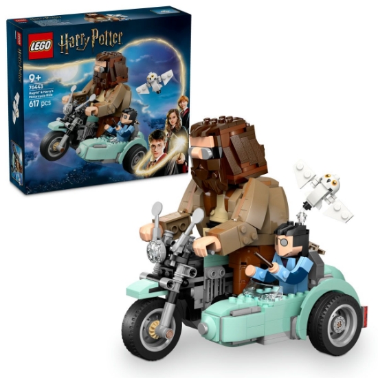 Imagine LEGO Harry Potter™ Hagrid și Harry pe motocicletă 76443