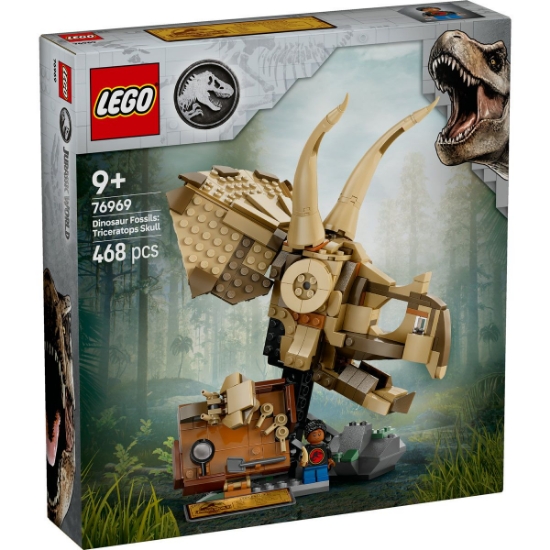 Imagine LEGO JURASSIC WORLD FOSILE DE DINOZAUR CRANIU DE TRICERATOPS 76969