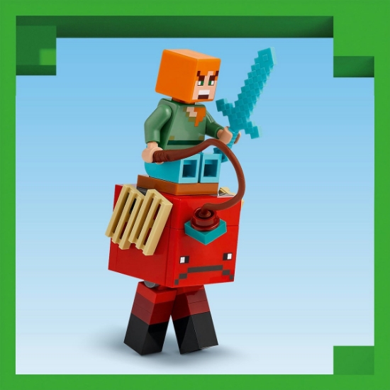 Imagine LEGO Minecraft Bătălie deasupra lavei în Nether 21266