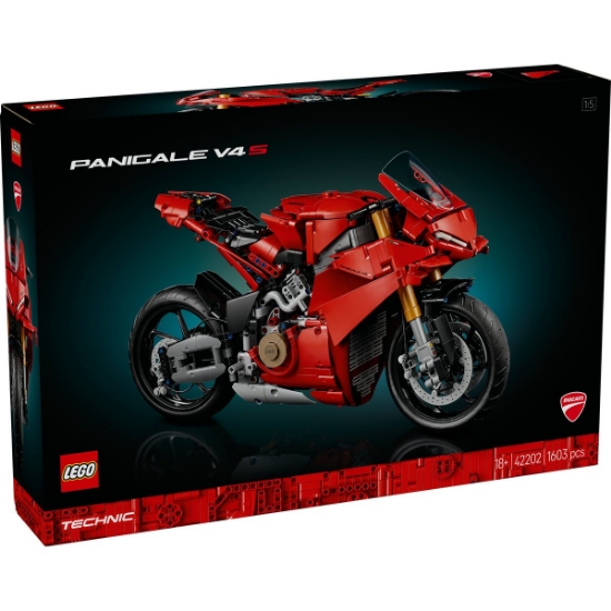 Imagine LEGO TECHNIC MOTOCICLETA DUCATI PANIGALE V4 S 42202
