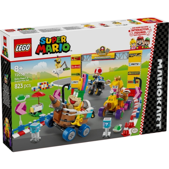 Imagine LEGO SUPER MARIO MARIO KART SET BABY PEACH SI GRAND PRIX 72036