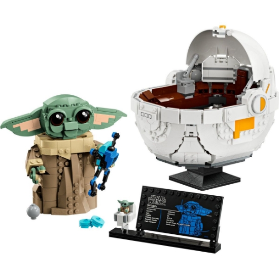 Imagine Lego Star Wars TM Grogu cu landoul planor 75403