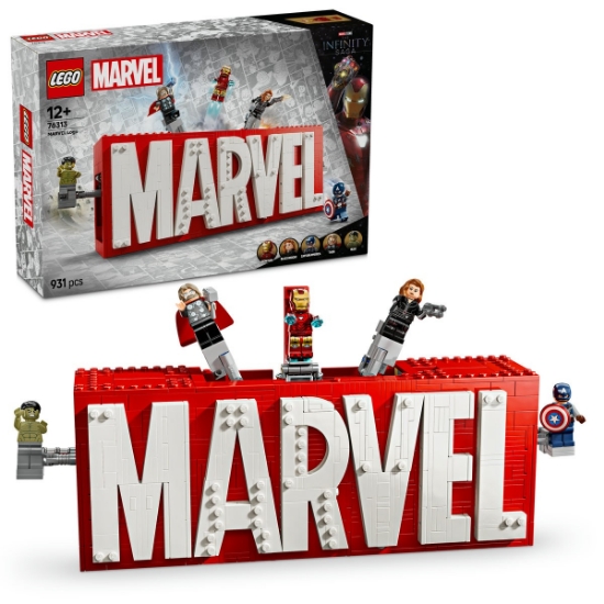 Imagine Lego Super Heroes Sigla și minifigurine Marvel 76313