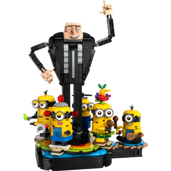 Imagine LEGO Despicable Me4 Gru și minionii din cărămizi 75582