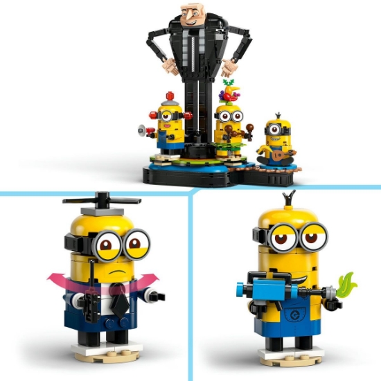 Imagine LEGO Despicable Me4 Gru și minionii din cărămizi 75582