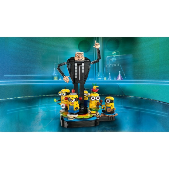 Imagine LEGO Despicable Me4 Gru și minionii din cărămizi 75582