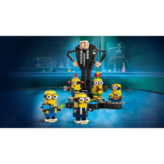 Imagine LEGO Despicable Me4 Gru și minionii din cărămizi 75582
