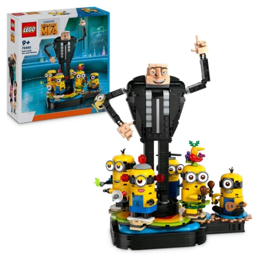 Imagine LEGO Despicable Me4 Gru și minionii din cărămizi 75582