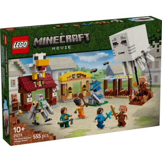 Imagine LEGO MINECRAFT ATACUL BALOANELOR GHAST ASUPRA SATULUI 21273