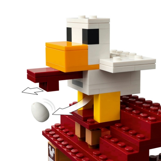 Imagine LEGO Minecraft Atacul baloanelor Ghast asupra satului 21273
