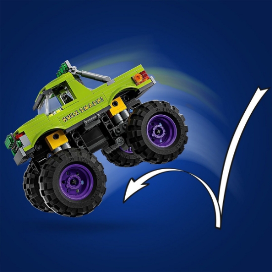 Imagine Lego Super Heroes Hulk în vehicul de teren contra lui Thanos 76312