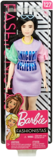 Imagine PAPUSA BARBIE FASHIONISTA CU ROCHITA UNICORN BELIEVER
