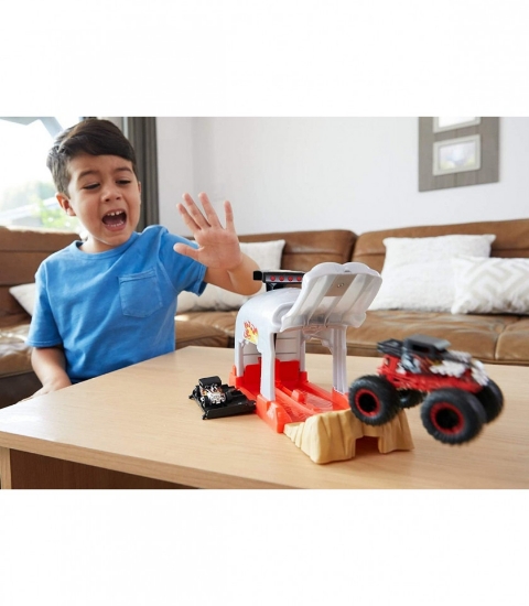 Imagine Hot Wheels Lansator Monster Truck Craniul cu două mașinuțe